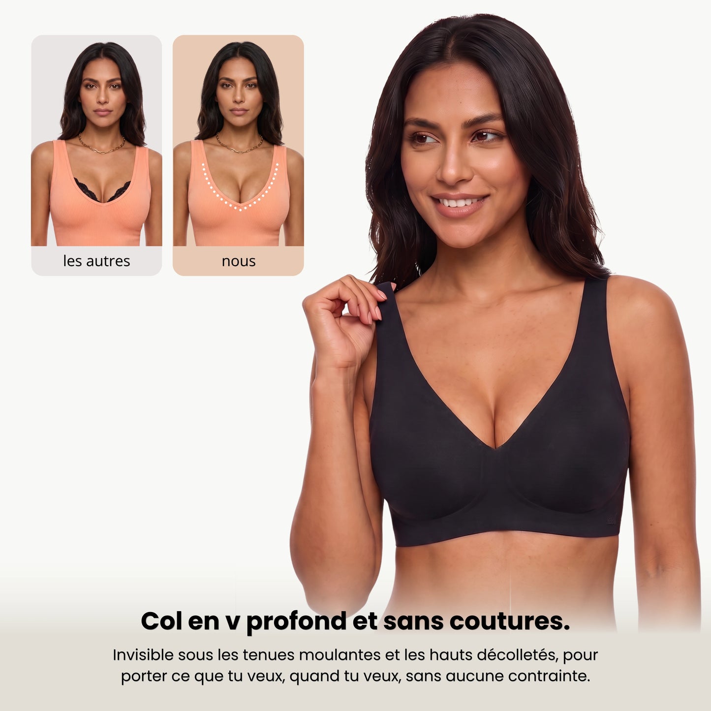 AneaGel™ – Soutien-gorge push-up sans armature col V